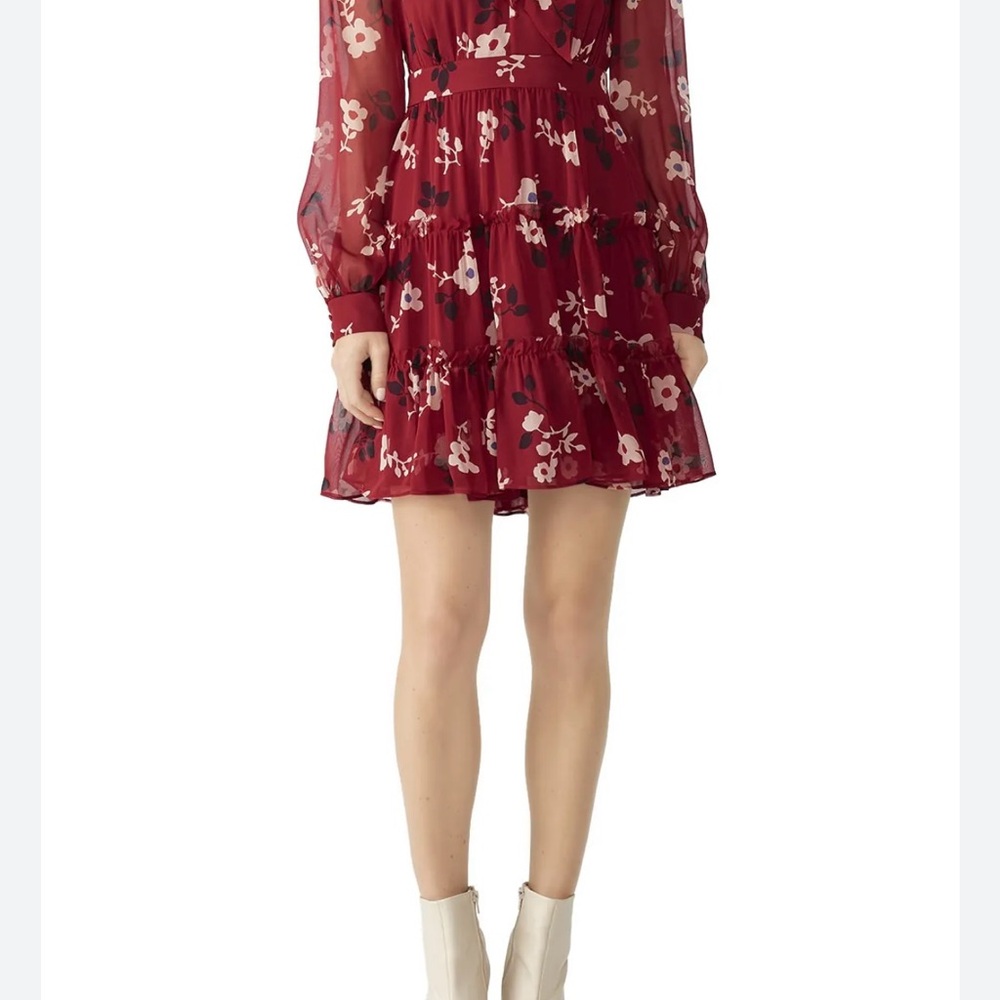 Floral Red Dress